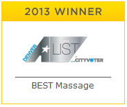 Denver A List Winner for Best Massage in Denver 2013