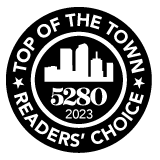 2023 Top of the Town Readers' Choice Logo for Best Massage in Denver