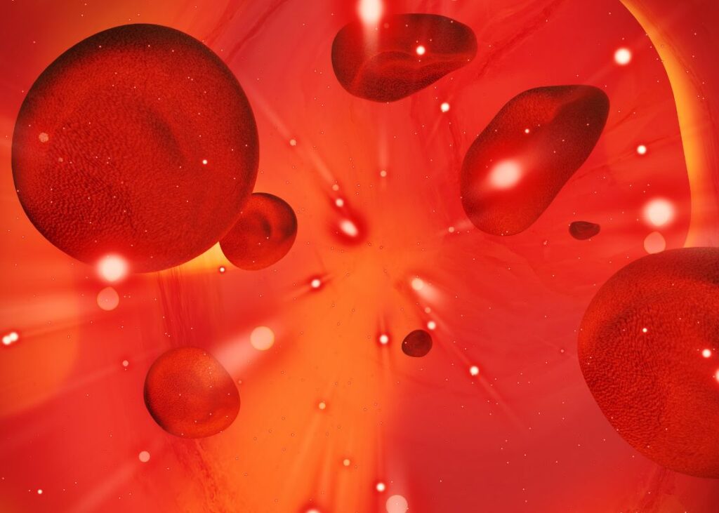 graphic of flowing red blood cells