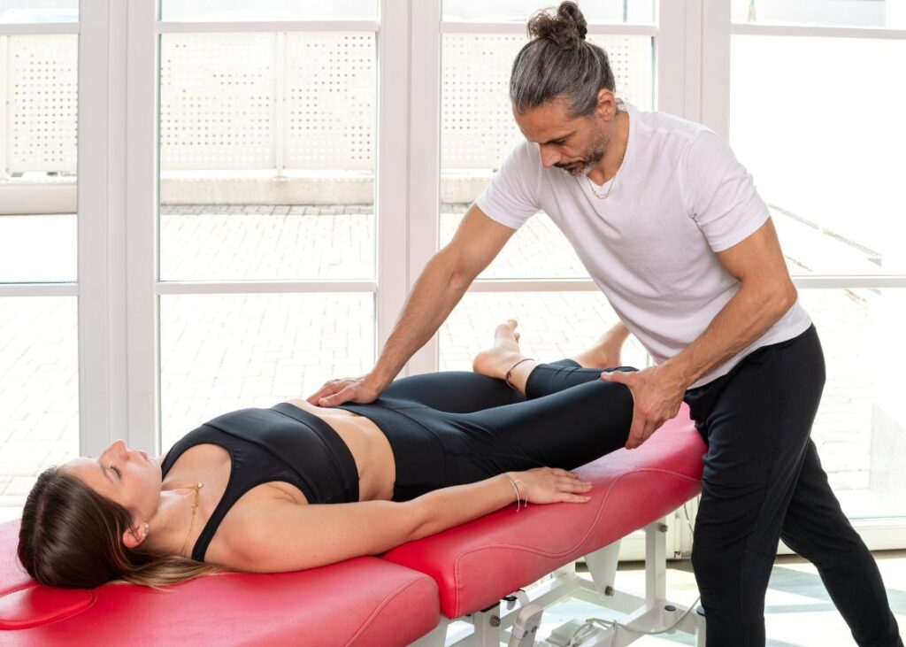 hip joint examination by chiropractor