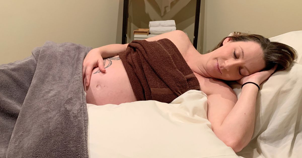 side lying prenatal massage position